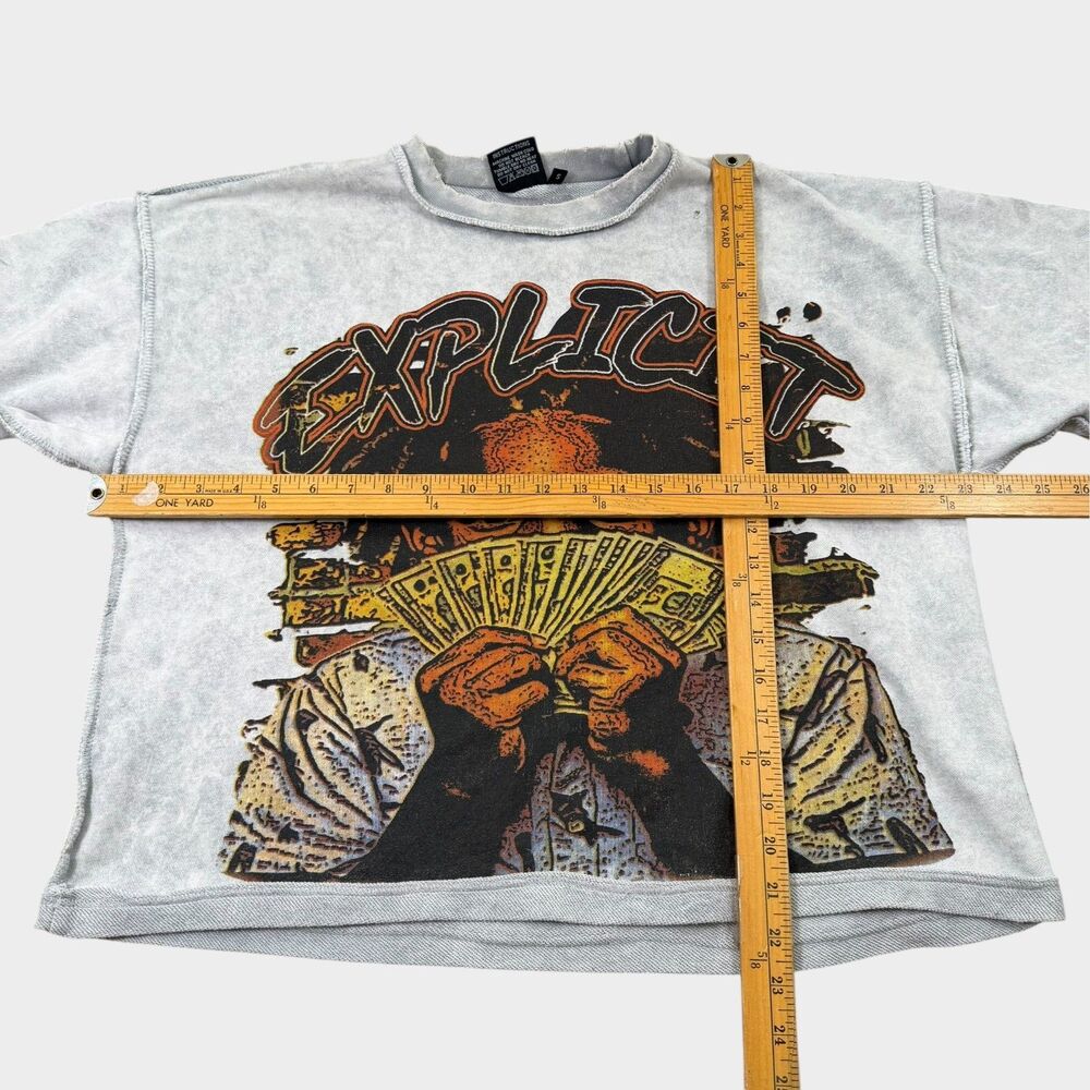 Explicit Trendz Cash Money Records Rap Mens Small Mineral Wash Graphic Lil Wayne - Picture 9 of 9